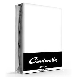 Foto van Cinderella katoen-satijn hoeslaken - 100% katoen-satijn - 1-persoons (90x200 cm) - white