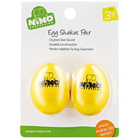 Foto van Nino percussion nino540y-2 egg shaker geel (1 paar)