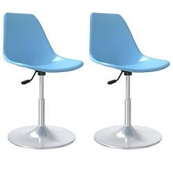 Foto van Vidaxl eetkamerstoelen 2 st draaibaar pp blauw