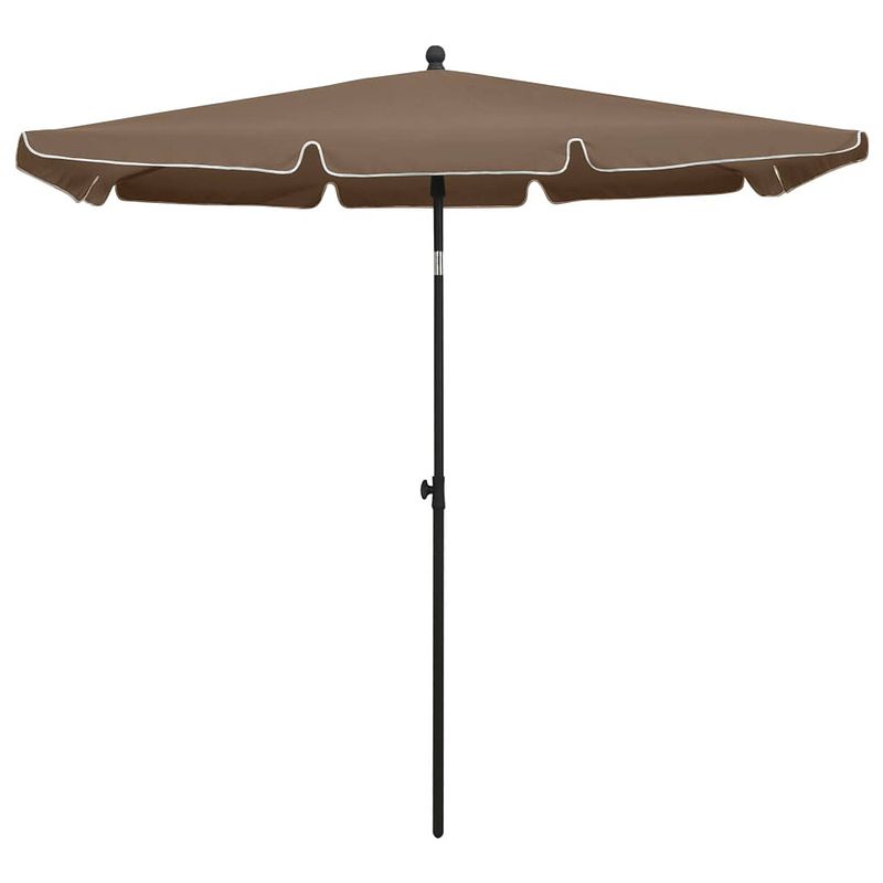 Foto van The living store parasol - uv-beschermend polyester - staal - 210x140x238cm - taupe