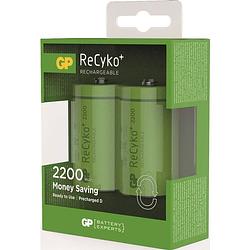 Foto van Gp recyko d 2200mah 2 stuks oplaadbare nimh batterij