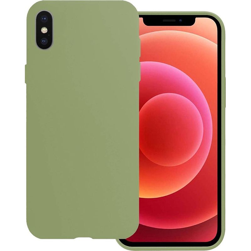 Foto van Basey iphone xs hoesje siliconen hoes case cover iphone xs-groen