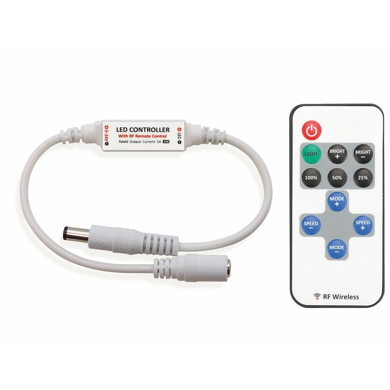 Foto van Mini led-dimmer - 1 kanaal - met rf-afstandsbediening