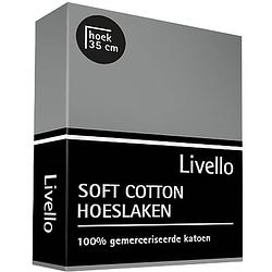 Foto van Livello hoeslaken soft cotton grey 140 x 200 cm