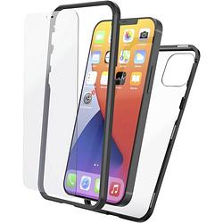 Foto van Hama cover magnetic+glas cover apple iphone 12 zwart, transparant