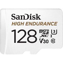 Foto van Sandisk high endurance monitoring minisdxc-kaart 128 gb class 10, uhs-i, uhs-class 3, v30 video speed class incl. sd-adapter