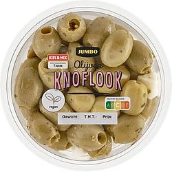 Foto van Jumbo olijven knoflook 140g aanbieding bij jumbo | 3 voor 6.00