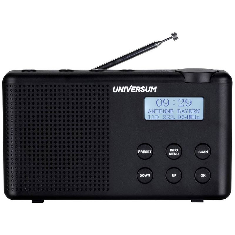 Foto van Universum dr 200-20 zakradio dab+, vhf (fm) dab+, fm herlaadbaar zwart