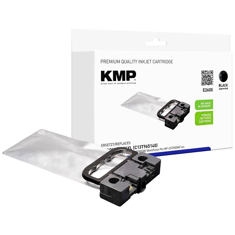 Foto van Kmp inkt vervangt epson t9651 compatibel single zwart e260x 1660,4001