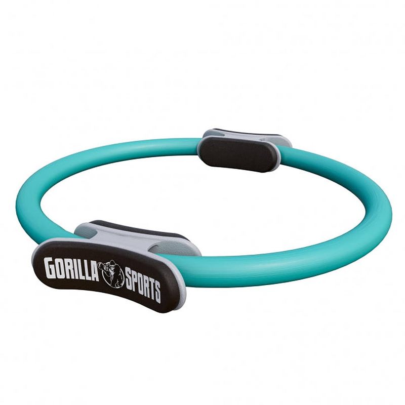 Foto van Gorilla sports pilates ring - turquoise - yoga ring - fitness ring - pilates circle - 36 cm