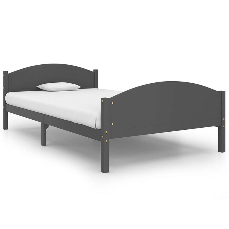 Foto van Vidaxl bedframe massief grenenhout donkergrijs 120x200 cm