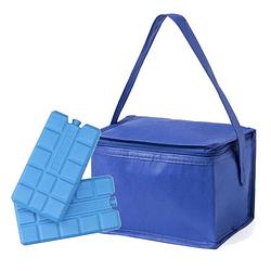 Foto van Strand sixpack mini koeltasje blauw inclusief 2 koelelementen - koeltas