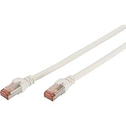 Foto van Digitus dk-1644-005/wh rj45 netwerkkabel, patchkabel cat 6 s/ftp 0.50 m wit vlambestendig, folie afscherming, afscherming gevlochten, afgeschermd,