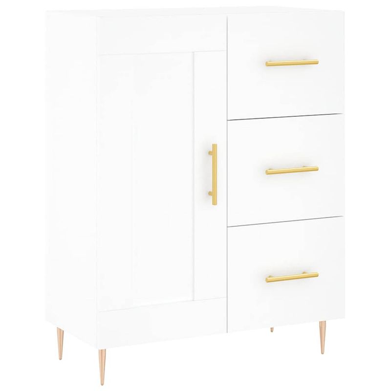 Foto van Vidaxl dressoir 69,5x34x90 cm bewerkt hout wit