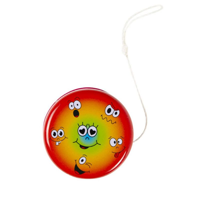 Foto van Decopatent® uitdeelcadeaus 24 stuks metalen smiley yoyo's - jojo's