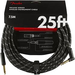 Foto van Fender deluxe cables instrumentkabel 7.5m zwart recht+haaks