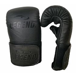 Foto van Legend sports bokshandschoenen wrist lock leer zwart maat l