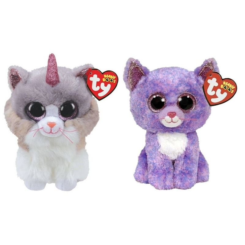 Foto van Ty - knuffel - beanie boo's - asher cat & cassidy cat