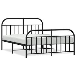 Foto van Vidaxl bedframe met hoofd- en voeteneinde metaal zwart 160x200 cm