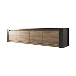 Foto van Meubella - tv-meubel monaco - eiken - grijs - 4 deuren - 170 cm
