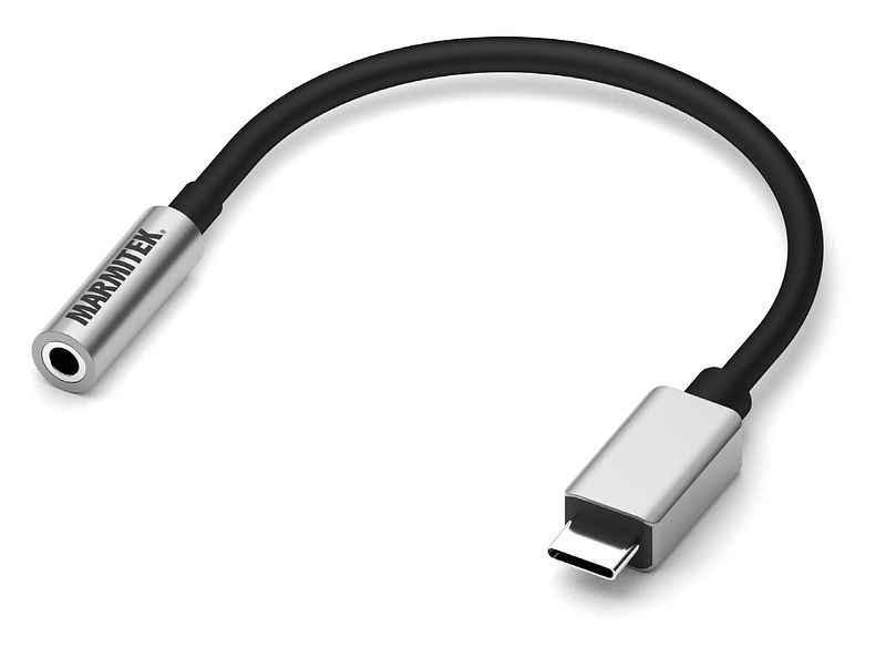 Foto van Marmitek adapter usb type c naar audio 3,5 mm jack female usb hub zwart