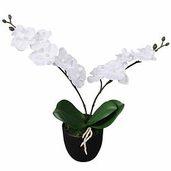 Foto van Vidaxl kunst orchidee plant met pot 30 cm wit