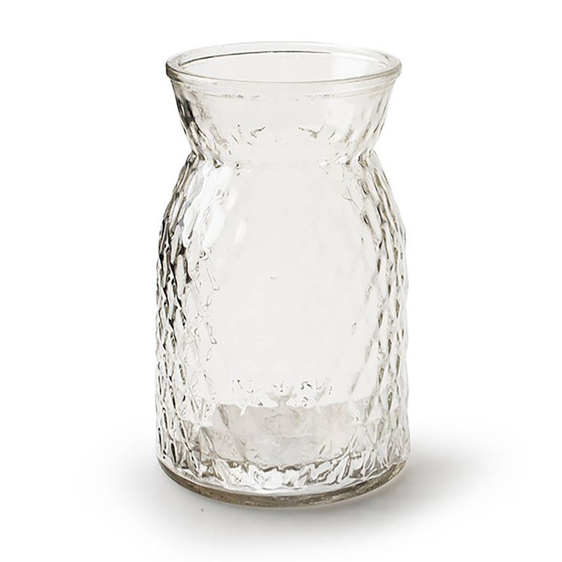 Foto van Bloemenvaas - helder bewerkt/transparant glas - h25 x d13.5 cm - vazen