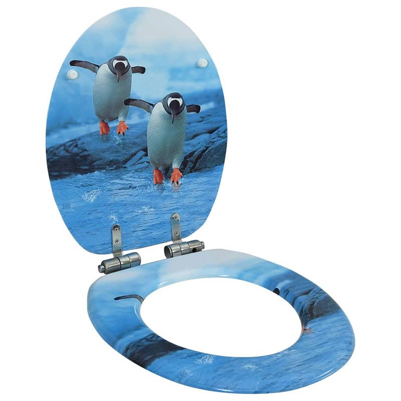 Foto van Vidaxl toiletbril met soft-close deksel pinguïn mdf