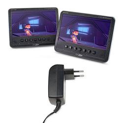 Foto van Caliber draagbare dvd speler auto - set van 2 schermen - 7 inch - incl. wandlader - met accu voor 1.5 uur speeltijd