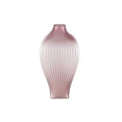 Foto van Ptmd halde light purple solid glass vase ribbed high