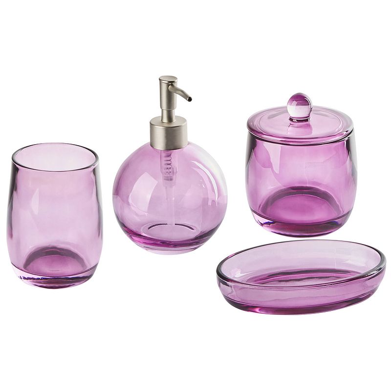 Foto van Beliani roana - badkameraccessoire set-paars-glas