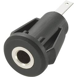 Foto van Tru components 718672 jackplug 3.5 mm bus, inbouw verticaal aantal polen: 2 mono zwart 1 stuk(s)