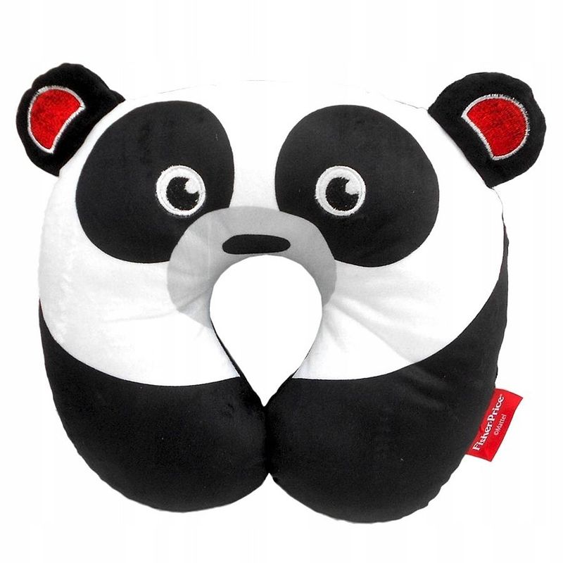 Foto van Fisher-price nekkussen 27 x 27 x 6 cm panda zwart/wit