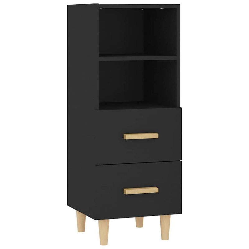 Foto van Vidaxl dressoir 34,5x34x90 cm bewerkt hout zwart