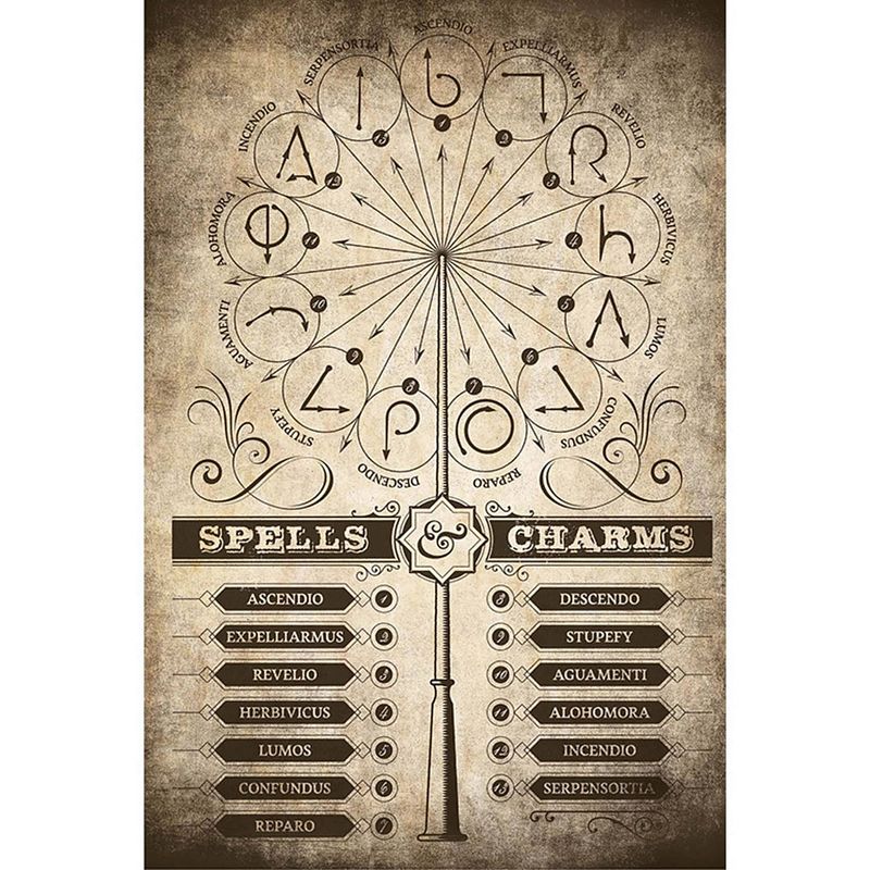 Foto van Grupo erik harry potter spells and charms poster 61x91,5cm