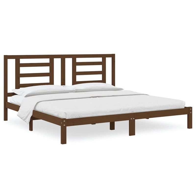 Foto van Vidaxl bedframe massief grenenhout honingbruin 200x200 cm