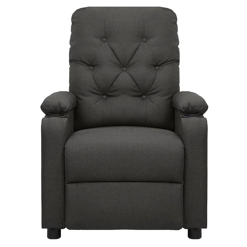 Foto van The living store verstelbare fauteuil - luxe - comfortabel - donkergrijs - stof - metaal - 78.5x93x96.5cm -