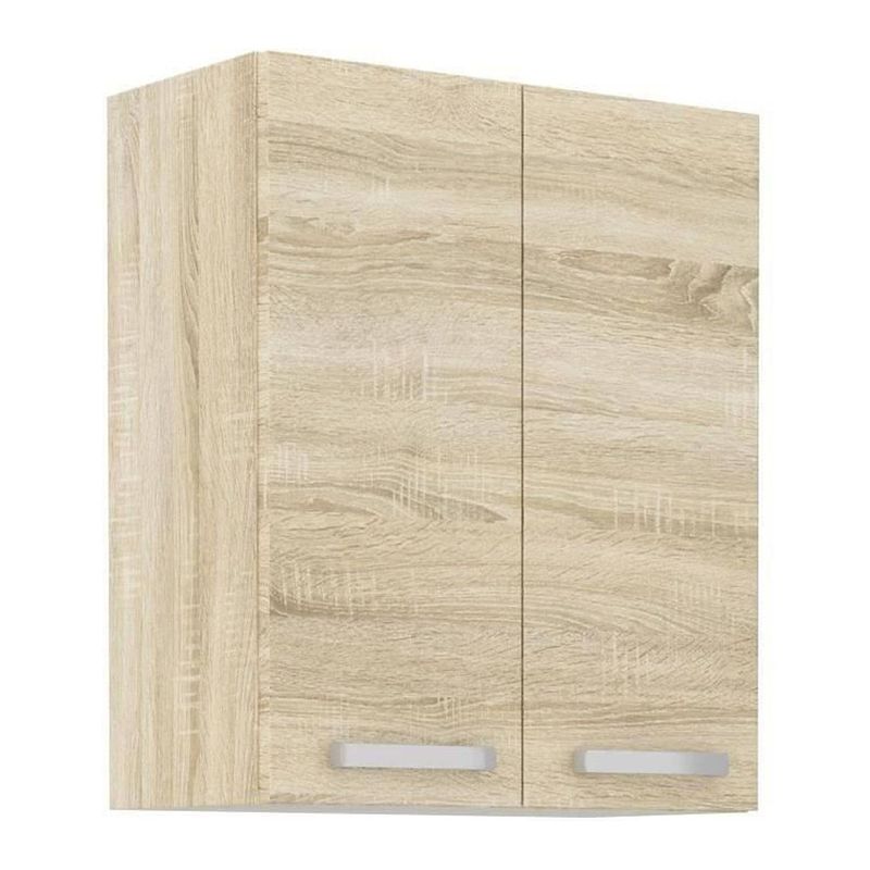 Foto van Lassen hoge kast - eiken - 60 cm x 31,6 x 72 cm - 2 draaideuren