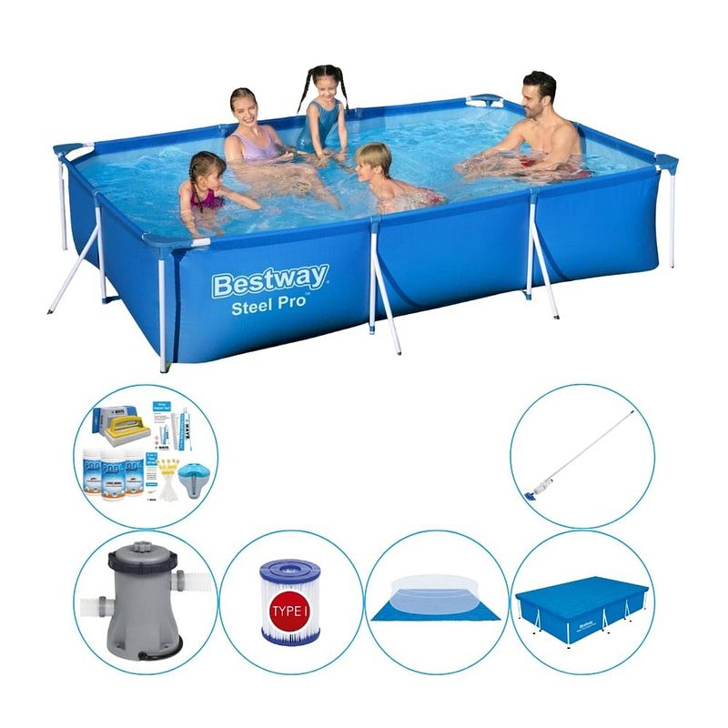 Foto van Bestway steel pro rechthoekig 300x201x66 cm - zwembad super deal