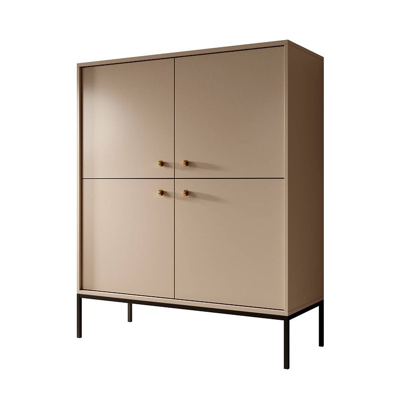 Foto van Meubella - dressoir moreno - beige - 104 cm - hoog