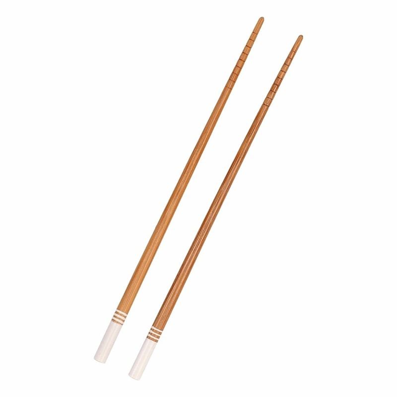 Foto van Bamboe eetstokjes wit 2x stuks - eetstokjes