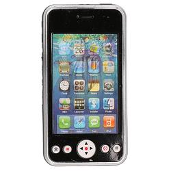 Foto van Speelgoed smartphone/mobiele telefoon zwart met licht en geluid 10 cm - speelgoedtelefoons
