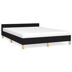 Foto van The living store bedframe - duurzaam - bedden - afmeting- 193 x 143 cm - kleur- zwart