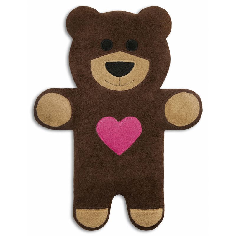 Foto van Leschi warming pillow teddy heart - chocolate