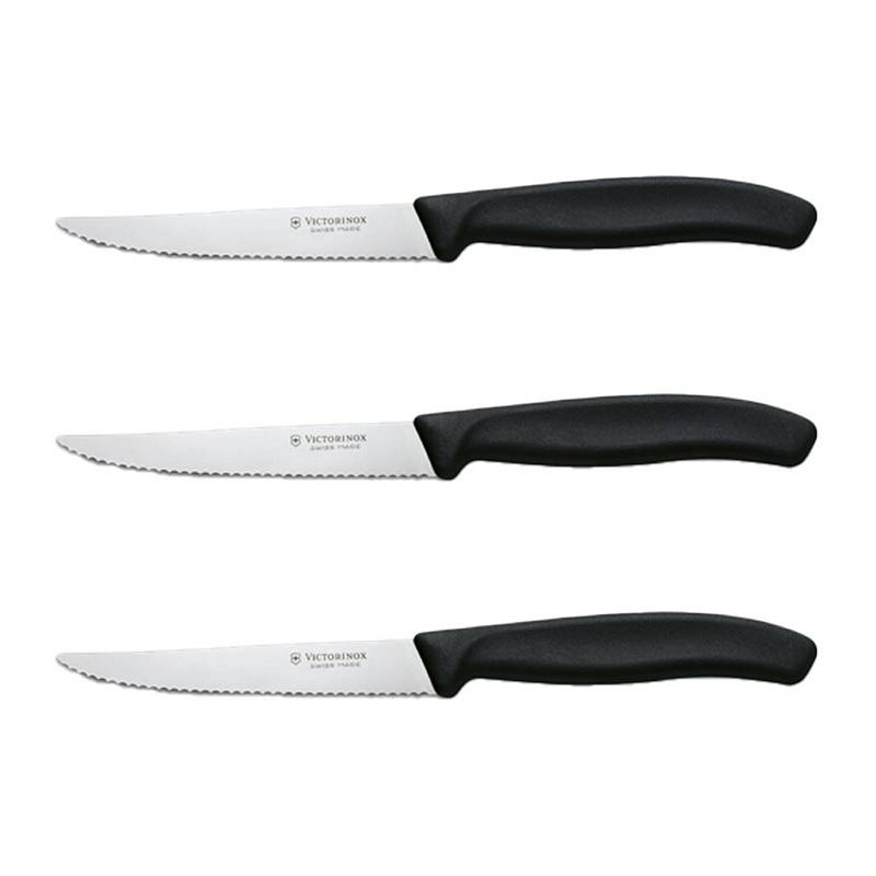 Foto van Victorinox swiss classic steakmessenset - 3-delig - zwart