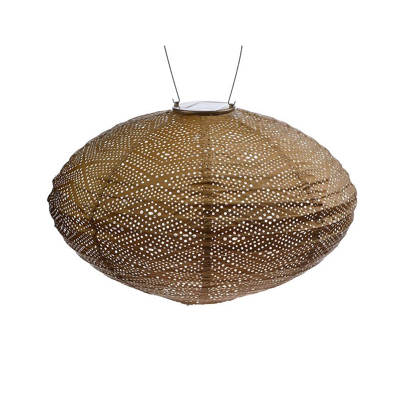 Foto van Lumiz solar lampion ikat oval - 40 cm - goud