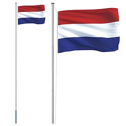 Foto van Vidaxl vlag met vlaggenmast nederland 6,23 m aluminium