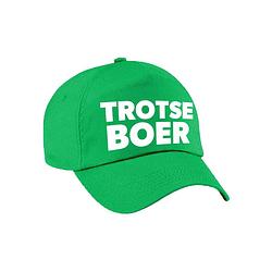 Foto van Carnaval verkleed pet / cap trotse boer groen voor volwassenen - verkleedhoofddeksels