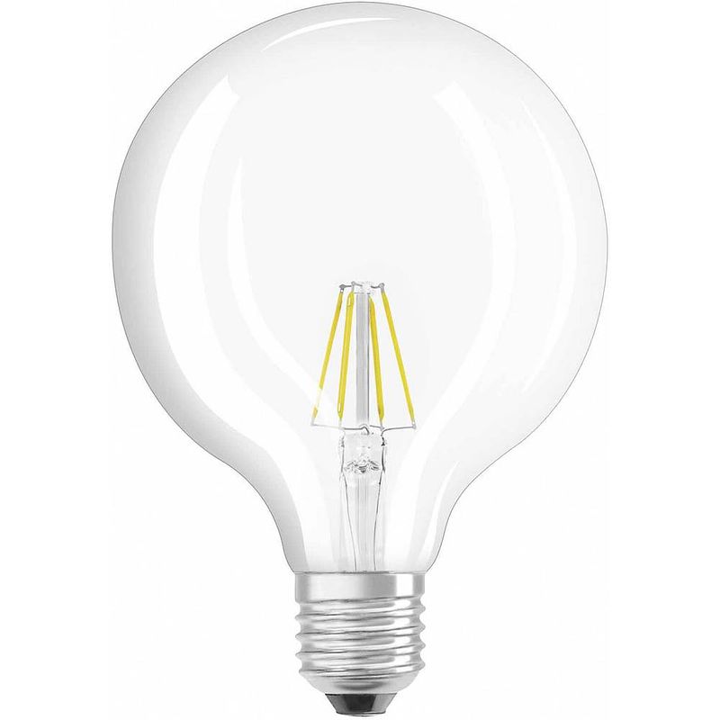 Foto van Osram 4052899972377 led-lamp energielabel e (a - g) e27 globe 6 w = 60 w warmwit (ø x l) 124 mm x 168 mm filament / retro-led 1 stuk(s)