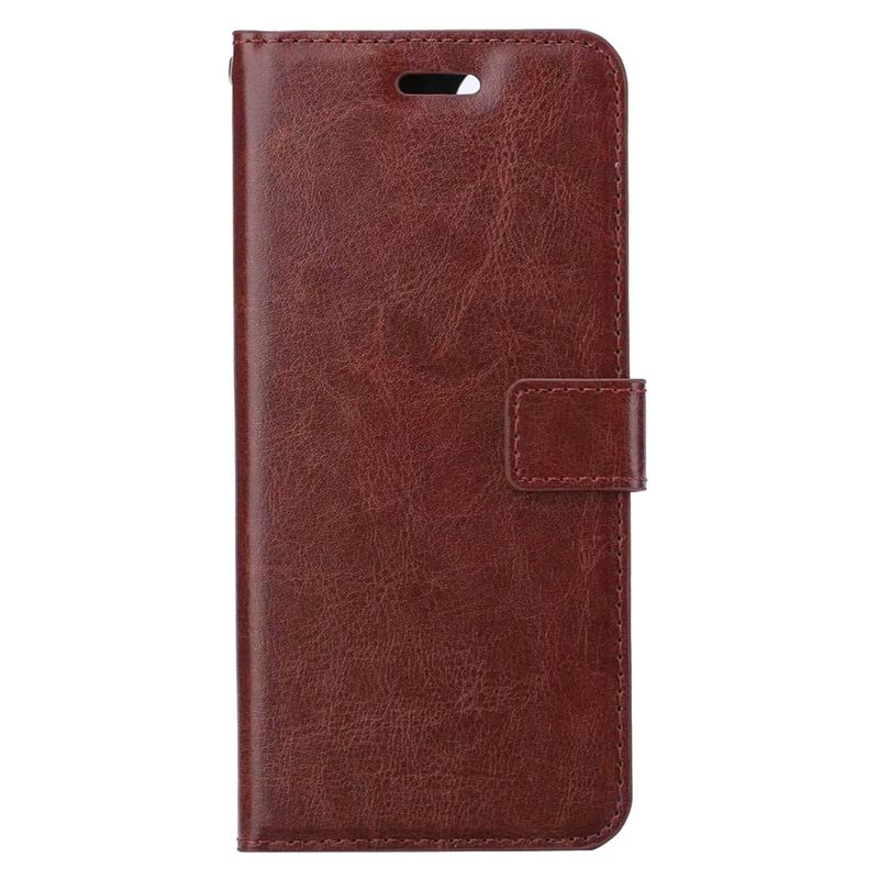 Foto van Basey oneplus nord ce 2 hoesje bookcase hoes flip case book cover - oneplus nord ce 2 hoes book case hoesje - bruin